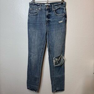 Pistola Boyfriend Distressed High Rise Blue Jeans Size 25